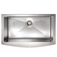 ZLINE 33 in. Vail Farmhouse Apron Mount Single Bowl Stainless Steel Kitchen Sink with Bottom Grid, SAS-33 - The Home Selection
