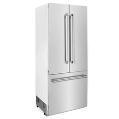 ZLINE 36" 19.6 cu. ft. Built-In 3-Door French Door Refrigerator with Internal Water and Ice Dispenser in Stainless Steel (RBIV-304-36) - The Home Selection