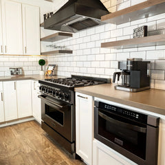 ZLINE 36" 4.6 cu. ft. Dual Fuel Range with Gas Stove and Electric Oven in Black Stainless Steel with Brass Burners (RAB-BR-36) - The Home Selection