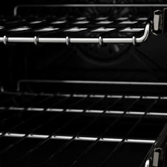ZLINE 36" 4.6 cu. ft. Dual Fuel Range with Gas Stove and Electric Oven in Black Stainless Steel with Brass Burners (RAB-BR-36) - The Home Selection