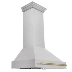 ZLINE 36" Autograph Edition DuraSnow® Stainless Steel Range Hood with DuraSnow® Stainless Steel Shell and Handle - 8654SNZ-36 - The Home Selection