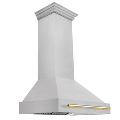 ZLINE 36" Autograph Edition DuraSnow® Stainless Steel Range Hood with DuraSnow® Stainless Steel Shell and Handle - 8654SNZ-36 - The Home Selection