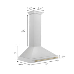 ZLINE 36" Autograph Edition DuraSnow® Stainless Steel Range Hood with DuraSnow® Stainless Steel Shell (KB4SNZ-36) - The Home Selection