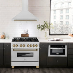 ZLINE 36" Autograph Edition DuraSnow® Stainless Steel Range Hood with DuraSnow® Stainless Steel Shell (KB4SNZ-36) - The Home Selection