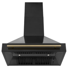 ZLINE 36" Black Stainless Steel Range Hood with Accent Handle - BS655Z-36 - The Home Selection