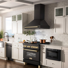 ZLINE 36" Black Stainless Steel Range Hood with Accent Handle - BS655Z-36 - The Home Selection
