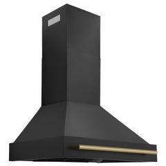 ZLINE 36" Black Stainless Steel Range Hood with Accent Handle - BS655Z-36 - The Home Selection