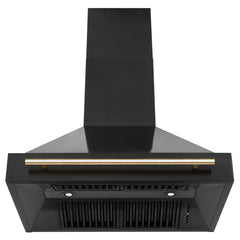 ZLINE 36" Black Stainless Steel Range Hood with Accent Handle - BS655Z-36 - The Home Selection