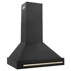 ZLINE 36" Black Stainless Steel Range Hood with Accent Handle - BS655Z-36 - The Home Selection