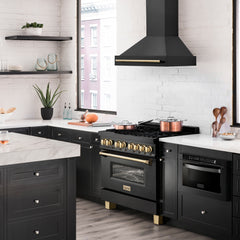 ZLINE 36" Black Stainless Steel Range Hood with Accent Handle - BS655Z-36 - The Home Selection