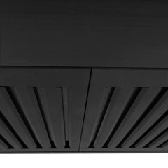 ZLINE 36" Convertible Wall Mount Range Hood in Black Stainless Steel with Set of 2 Charcoal Filters, LED lighting and Dishwasher-Safe Baffle Filters - BSKBN-CF-36 - The Home Selection
