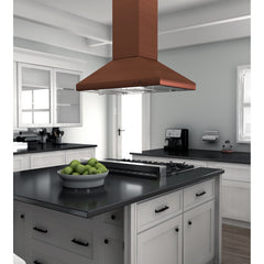 ZLINE 36" Designer Series Copper Island Mount Range Hood - 8KL3iC-36 - The Home Selection