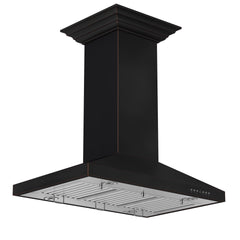ZLINE 36" Designer Series Oil-Rubbed Bronze Island Mount Range Hood - 8KL3iB-36 - The Home Selection