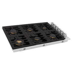 ZLINE 36" Dropin Gas Stovetop with 6 Gas Burners and Black Porcelain Top - RC36-PBT - The Home Selection