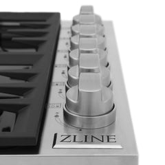 ZLINE 36" Dropin Gas Stovetop with 6 Gas Burners and Black Porcelain Top - RC36-PBT - The Home Selection