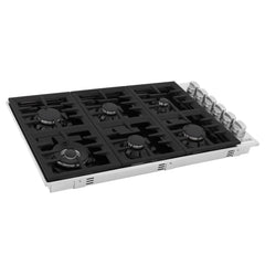 ZLINE 36" Dropin Gas Stovetop with 6 Gas Burners and Black Porcelain Top - RC36-PBT - The Home Selection