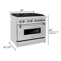 ZLINE 36" Dual Fuel Range in Stainless Steel - RA36 - The Home Selection