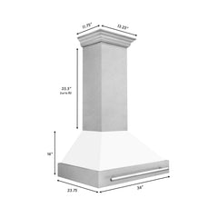ZLINE 36" DuraSnow® Stainless Steel Range Hood with Shell (8654SNX-36) - The Home Selection