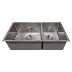 ZLINE 36 in. Chamonix Undermount Double Bowl Stainless Steel Kitchen Sink with Bottom Grid, SR60D-36 - The Home Selection