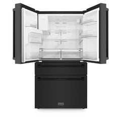 ZLINE 36 In. French Door Refrigerator with Water Dispenser, Ice Maker in Fingerprint Resistant Stainless Steel, RFM-W-36 - The Home Selection