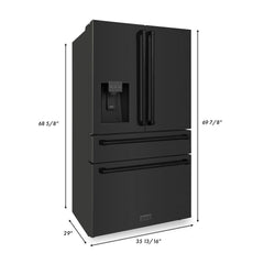 ZLINE 36 In. French Door Refrigerator with Water Dispenser, Ice Maker in Fingerprint Resistant Stainless Steel, RFM-W-36 - The Home Selection