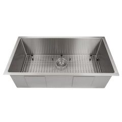 ZLINE 36 in. Meribel Undermount Single Bowl Stainless Steel Kitchen Sink with Bottom Grid, SRS-36 - The Home Selection
