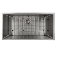 ZLINE 36 in. Meribel Undermount Single Bowl Stainless Steel Kitchen Sink with Bottom Grid, SRS-36 - The Home Selection