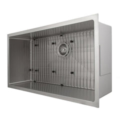 ZLINE 36 in. Meribel Undermount Single Bowl Stainless Steel Kitchen Sink with Bottom Grid, SRS-36 - The Home Selection