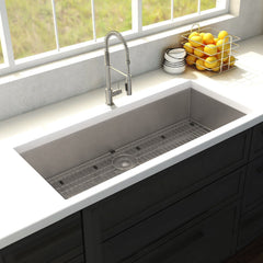 ZLINE 36 in. Meribel Undermount Single Bowl Stainless Steel Kitchen Sink with Bottom Grid, SRS-36 - The Home Selection