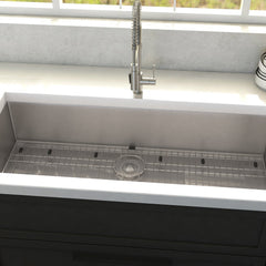 ZLINE 36 in. Meribel Undermount Single Bowl Stainless Steel Kitchen Sink with Bottom Grid, SRS-36 - The Home Selection