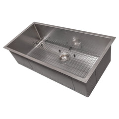 ZLINE 36 in. Meribel Undermount Single Bowl Stainless Steel Kitchen Sink with Bottom Grid, SRS-36 - The Home Selection