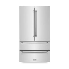 ZLINE 36 inch 22.5 cu. ft Built-in French Door Refrigerator with Ice Maker in Fingerprint Resistant Stainless Steel, RFM-36 - The Home Selection