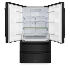ZLINE 36 inch 22.5 cu. ft Built-in French Door Refrigerator with Ice Maker in Fingerprint Resistant Stainless Steel, RFM-36 - The Home Selection