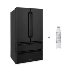 ZLINE 36-Inch 22.5 cu. ft Freestanding French Door Refrigerator with Ice Maker and Water Filter in Fingerprint Resistant Black Stainless Steel - RFM-36-WF-BS - The Home Selection