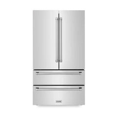 ZLINE 36-Inch 22.5 cu. ft Freestanding French Door Refrigerator with Ice Maker and Water Filter in Fingerprint Resistant Stainless Steel - RFM-WF-36 - The Home Selection