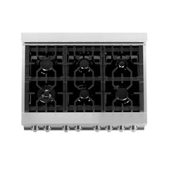 ZLINE 36-Inch 4.6 cu. ft. Electric Oven and Gas Cooktop Dual Fuel Range with Griddle in Stainless Steel - RA-GR-36 - The Home Selection