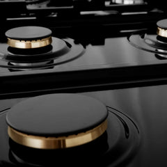 ZLINE 36-Inch Porcelain Gas Stovetop in Fingerprint Resistant Stainless Steel with 6 Gas Brass Burners and Griddle - RTS-BR-GR-36 - The Home Selection