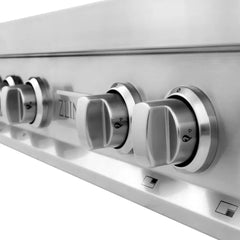 ZLINE 36-Inch Porcelain Gas Stovetop with 6 Gas Burners and Griddle - RT-GR-36 - The Home Selection