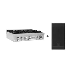 ZLINE 36-Inch Porcelain Gas Stovetop with 6 Gas Burners and Griddle - RT-GR-36 - The Home Selection