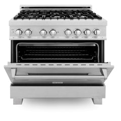 ZLINE 36" Professional Dual Fuel Range in DuraSnow - RAS-36 - The Home Selection