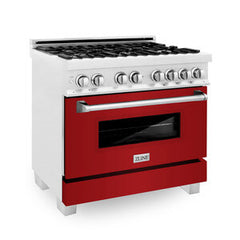 ZLINE 36" Professional Dual Fuel Range in DuraSnow - RAS-36 - The Home Selection