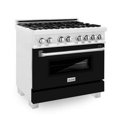 ZLINE 36" Professional Dual Fuel Range in DuraSnow - RAS-36 - The Home Selection