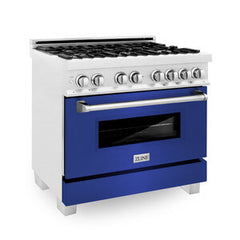 ZLINE 36" Professional Dual Fuel Range in DuraSnow - RAS-36 - The Home Selection
