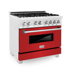 ZLINE 36" Professional Dual Fuel Range in DuraSnow - RAS-36 - The Home Selection