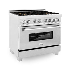 ZLINE 36" Professional Dual Fuel Range in DuraSnow - RAS-36 - The Home Selection