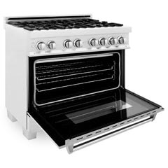ZLINE 36" Professional Dual Fuel Range in DuraSnow - RAS-36 - The Home Selection