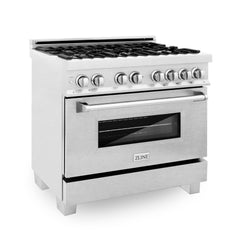 ZLINE 36" Professional Dual Fuel Range in DuraSnow - RAS-36 - The Home Selection