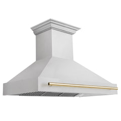 ZLINE 48" Autograph Edition DuraSnow® Stainless Steel Range Hood with DuraSnow® Stainless Steel Shell and Handle - 8654SNZ-48 - The Home Selection