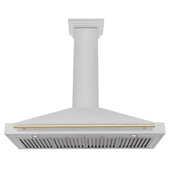 ZLINE 48" Autograph Edition DuraSnow® Stainless Steel Range Hood with DuraSnow® Stainless Steel Shell (KB4SNZ-48) - The Home Selection