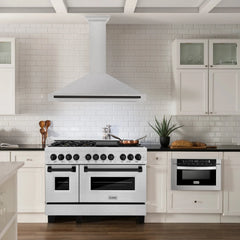 ZLINE 48" Autograph Edition DuraSnow® Stainless Steel Range Hood with DuraSnow® Stainless Steel Shell (KB4SNZ-48) - The Home Selection